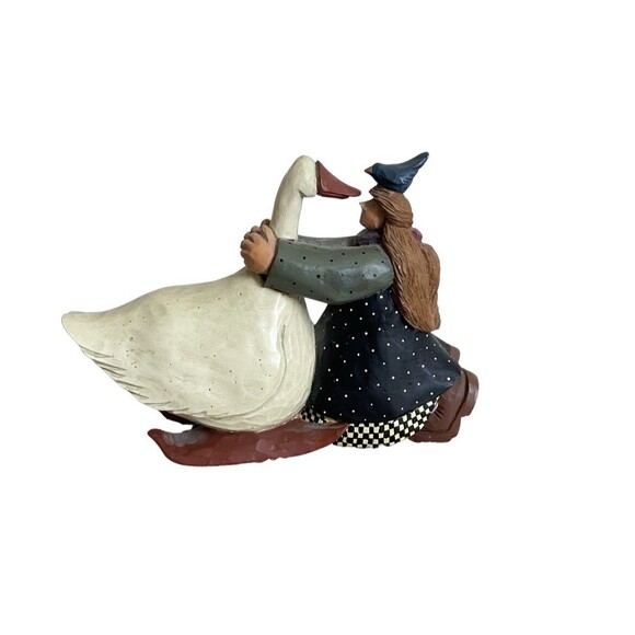 Williraye Studio Girl Hugging Goose Figurine WW2738 Vintage 1998 - Picture 1 of 6